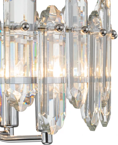 Подвесная люстра Escada Tiara 2111/6S Chrome 1х40Вт Е14, металл/стекло, хром (220V, на цепи, круглые)