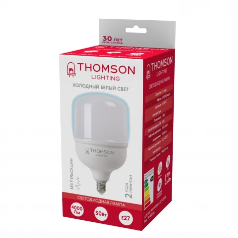 Лампочка светодиодная белый цилиндр E27 50W Thomson T140 TH-B2366