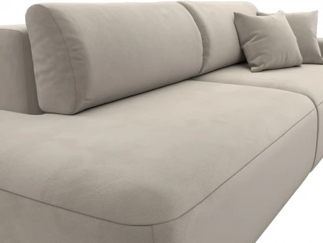 Диван прямой Лига-036 НПБ Модерн подлокотник справа (Бежевый/Микровельвет) Лига Диванов арт.121330