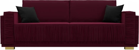 Диван прямой Лига-044 (Бордовый,Черный/Микровельвет) Лига Диванов арт.122257
