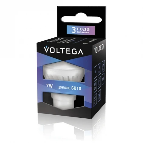 Лампочка светодиодная GU10 7 Вт 620 lm 4000K холодное белое свечение Voltega Ceramics 4699
