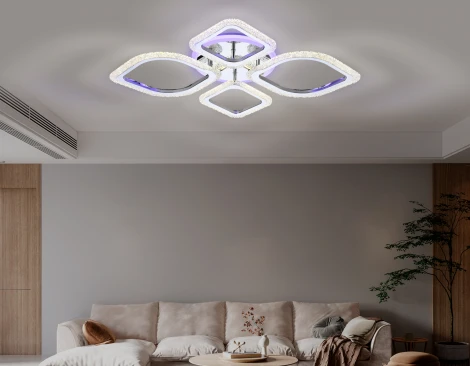 Потолочная люстра Ambrella Acrylica FA5148 (регулировка яркости, LED, 220V, пульт управления, цветы)