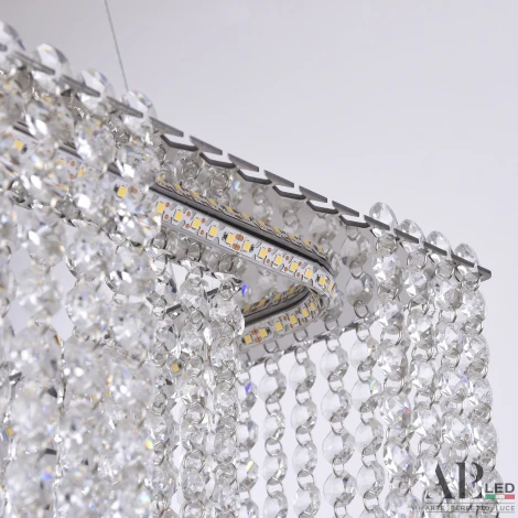 Подвесная люстра светодиодная APL LED Sicilia SH05.74.A.Ni.4000 (220V, хрусталь, на тросе)