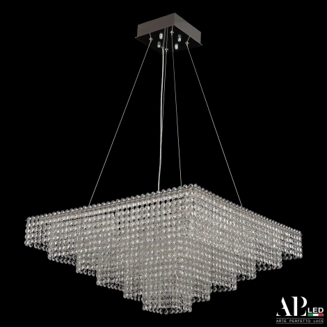 Подвесная люстра каскадная хрустальная светодиодная APL LED Sicilia SH03.60.C.Ni.4000 (220V, на тросе)