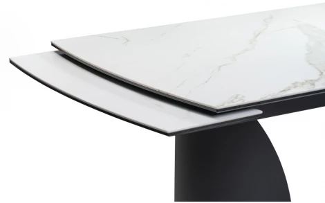 Керамический стол Woodville Готланд 180(240)х90х79 белый мрамор / черный 553533