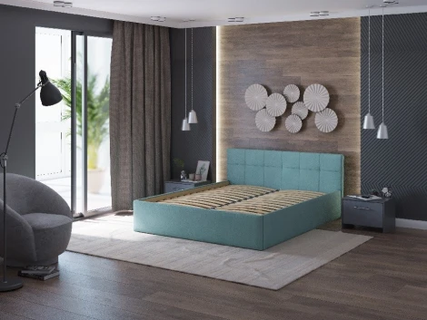 PROxSON Кровать Domo Plus (Ткань: Велюр Monopoly Мятный лёд (670)) 90x200