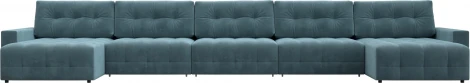 Диван п-образный с полками Лига-053 НПБ МегаЛонг Лига Диванов (Велюр) арт.129005