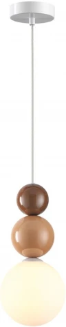 Подвесной светильник Lumion Bonbones 6558/1 белый/белый, коричневый, кремовый/металл/металл, стекло G9 1*20W 220V (на проводе, шарики)
