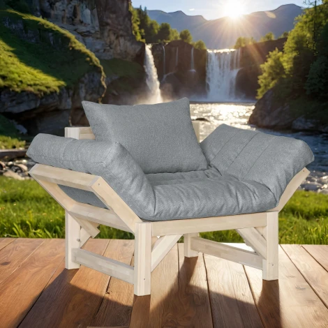 Кресло Бинго ткань браво grey, каркас лак Mebelik арт.009196