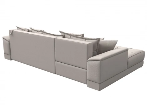 Диван угловой НордСтар левый угол (ДСП,Брус/Пластик/Замша/Бежевый) Лига Диванов 128213L