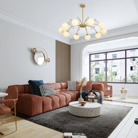 Потолочная люстра на штанге Arte Milano Neapol-71069 273802/10 GD (220V, шар)