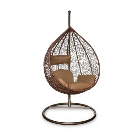 Кресло-яйцо KM 0001 из ротанга большое Коричневый