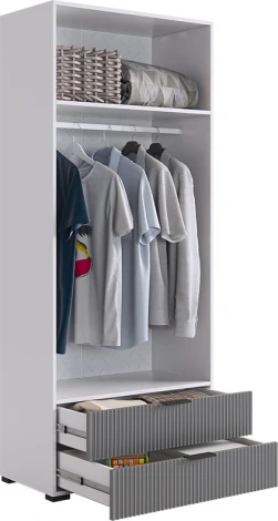 Зефир Шкаф двухдверный 108.01 Mebelson (ЛДСП,МДФ,ПВХ,Пластик/Светлое дерево,Серый) арт.UL.108-M.103.01.3263