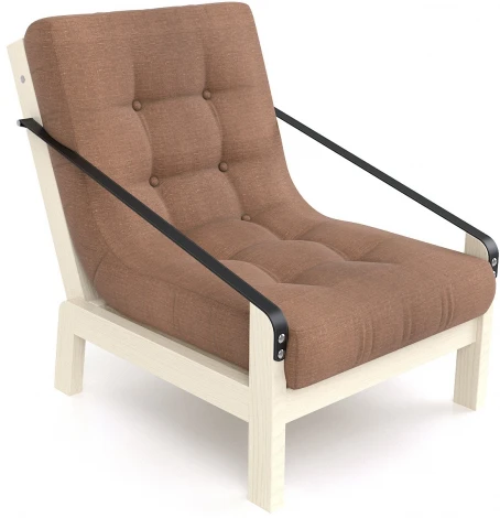 Кресло Arsko Локи беленый дуб коричневая рогожка