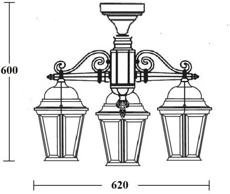 Потолочный светильник уличный Oasis Light ASTORIA 2 91470LA/3 Gb (220V, IP44)