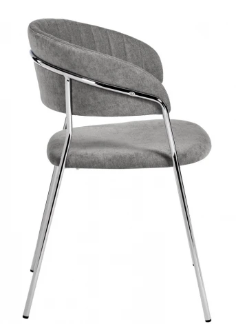 Стул Turin серый вельвет с хромированными ножками Bradex Home FR 0860