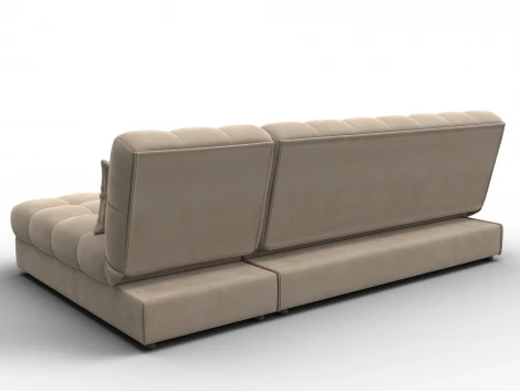 Диван угловой Лига-116 НПБ угол правый (ДСП,ЛДСП,Велюр/Бежевый) Лига Диванов 136951