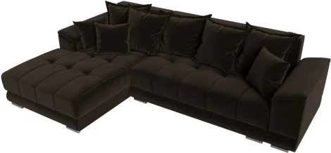 Диван угловой НордСтар левый угол (Коричневый/Микровельвет) Лига Диванов арт.121115L