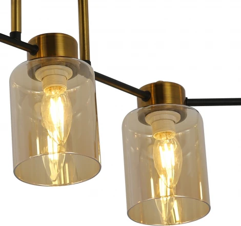 Потолочная люстра на штанге ILLUMICO IL6111-5COU-79 BK GD (220V)