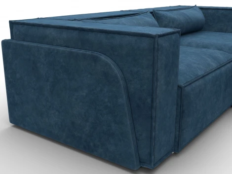 Диван угловой Лига-061 угол правый (ДСП,Брус,Фанера,Велюр/Синий) Лига Диванов 131147