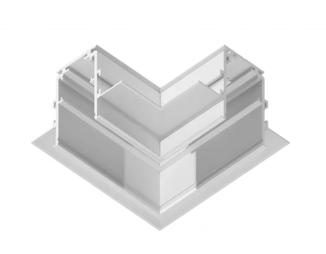 Коннектор угловой для встраиваемого шинопровода под ГКЛ 9,5мм Ambrella Track System Magnetic Standard GL3352-9.5 WH белый 85*85*H46.8
