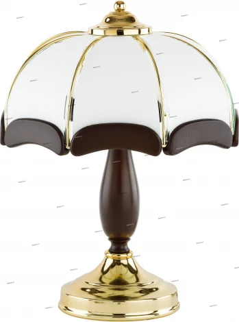 Настольная лампа Alfa Sikorka Venge, 2 лампы, золото с белым и венге