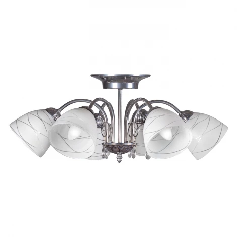 Люстра потолочная Day&Night, 6 плафонов, хром с белым и прозрачным