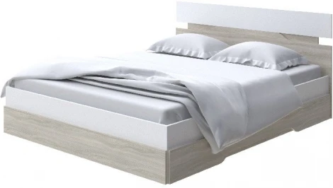 Без бренда Кровать Milton (ЛДСП Белый/Ясень Шимо светлый) 120x200