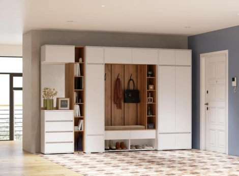 Модульная прихожая Роут комплектация 2 (Роут белый комплектация 2) Woodville арт.596584