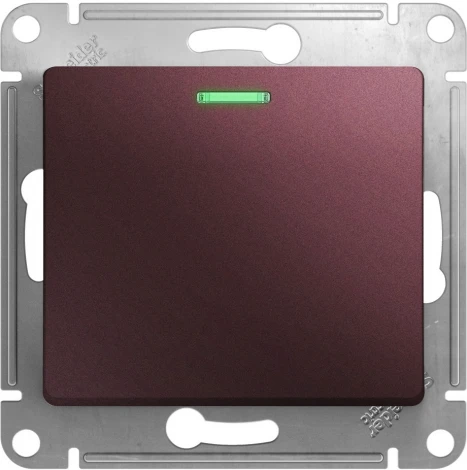 Выключатель встраиваемый одноклавишный с подсветкой (баклажановый) Systeme Electric Glossa GSL001113