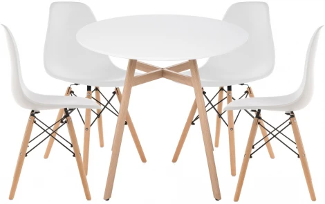 Обеденная группа Woodville Гуанора 90 white / wood 532551