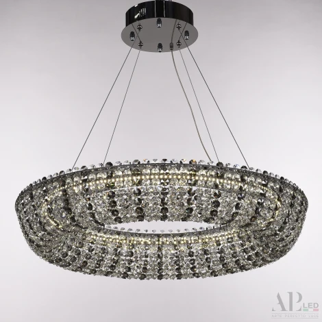 Подвесная люстра светодиодная APL LED Sicilia SH502.0.60.R.Ni.4000.Clear.731 (220V, хрусталь, на тросе, круглые)