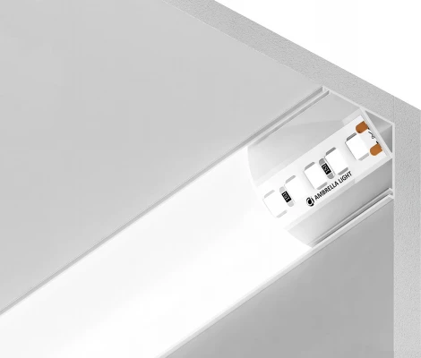 Алюминиевый профиль угловой круглый для светодиодной ленты до 9,78мм Ambrella Illumination GP2100WH