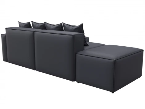 Диван угловой модульный Лига-063 угол правый (ДСП/Пластик/Экокожа/Серый) Лига Диванов 129791