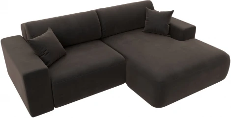 Диван угловой Лига-036 НПБ Классик правый угол (Коричневый/Велюр) Лига Диванов арт.121377