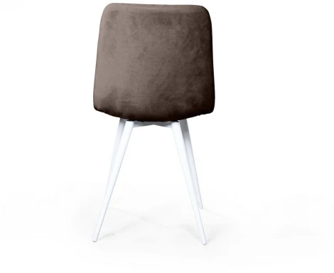 Стул UNO, бархат пепельно-бежевый 25 / белый конус Top Concept UNO 76616