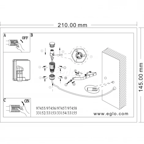 Прожектор уличный Eglo Faedo 3 97457