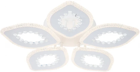 Потолочная люстра Dew 10271/5 LED*90W White (ночной режим, 220V, пульт управления, цветы)