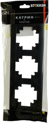 Рамка на 3 поста (черный) Stekker Катрин 39814