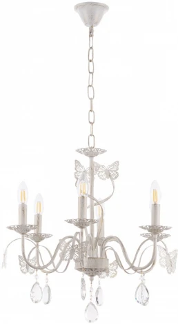 Подвесная люстра Arte Milano AM346179 346179/6 WT+SL (220V, подвески, на цепи, подсвечник, свеча)