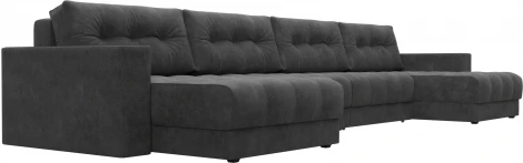 Диван П-образный с декором Лига-049 НПБ Лонг Лига Диванов (Велюр) арт.128564