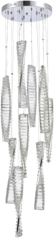 Подвесной светильник каскадный ST Luce Elica SL6205.103.09 Хром/Прозрачный LED 1*99W 3000K (220V, на тросе)