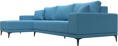 Диван угловой Льюес левый (Голубой/Рогожка) Лига Диванов арт.125485L