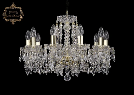 Подвесная люстра Art Classic 11.23 11.23.10.200.Gd.Dr (220V, хрусталь, на цепи, подсвечник, свеча)