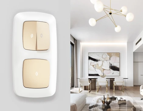 Рамка Ambrella Volt OMEGA Ecta (Белый матовый) 5-ая OF140125