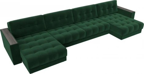 Диван П-образный с декором Лига-049 НПБ Лонг Лига Диванов (Велюр) арт.128559
