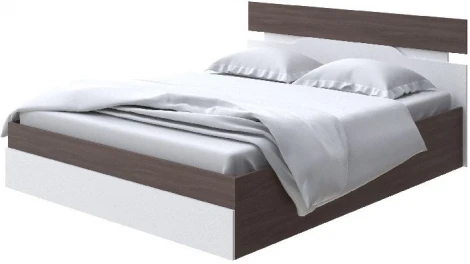 Без бренда Кровать Milton с подъемным механизмом (ЛДСП Ясень Шимо Темный/Белый) 120x200