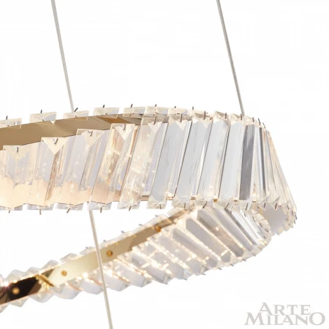 Подвесной светильник ярусный Arte Milano Venezia 318311/D600-D400 GD (регулировка яркости, LED, 220V, хрусталь, пульт управления, на тросе)
