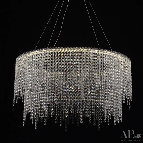 Подвесная люстра светодиодная APL LED Sicilia SH02.73.D.Ni.4000 (220V, хрусталь, на тросе)