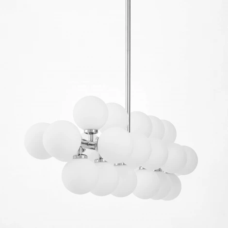 Потолочная люстра на штанге Lumina Deco Marsiada LDP 6033-24 CHR (220V, шарики, молекулы)